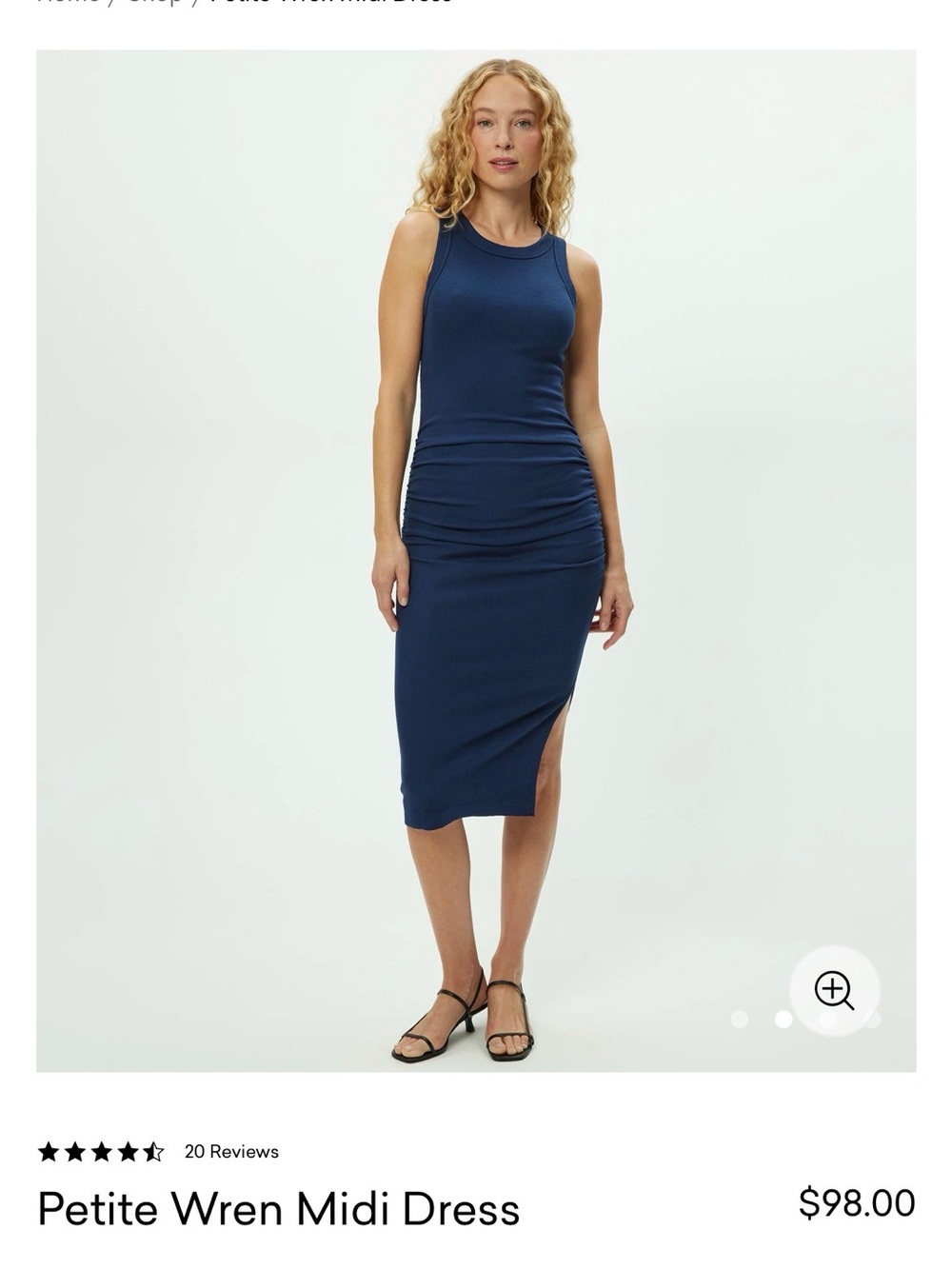 New Michael Stars Navy Sleeveless Petite Wren Midi Dress size 3X